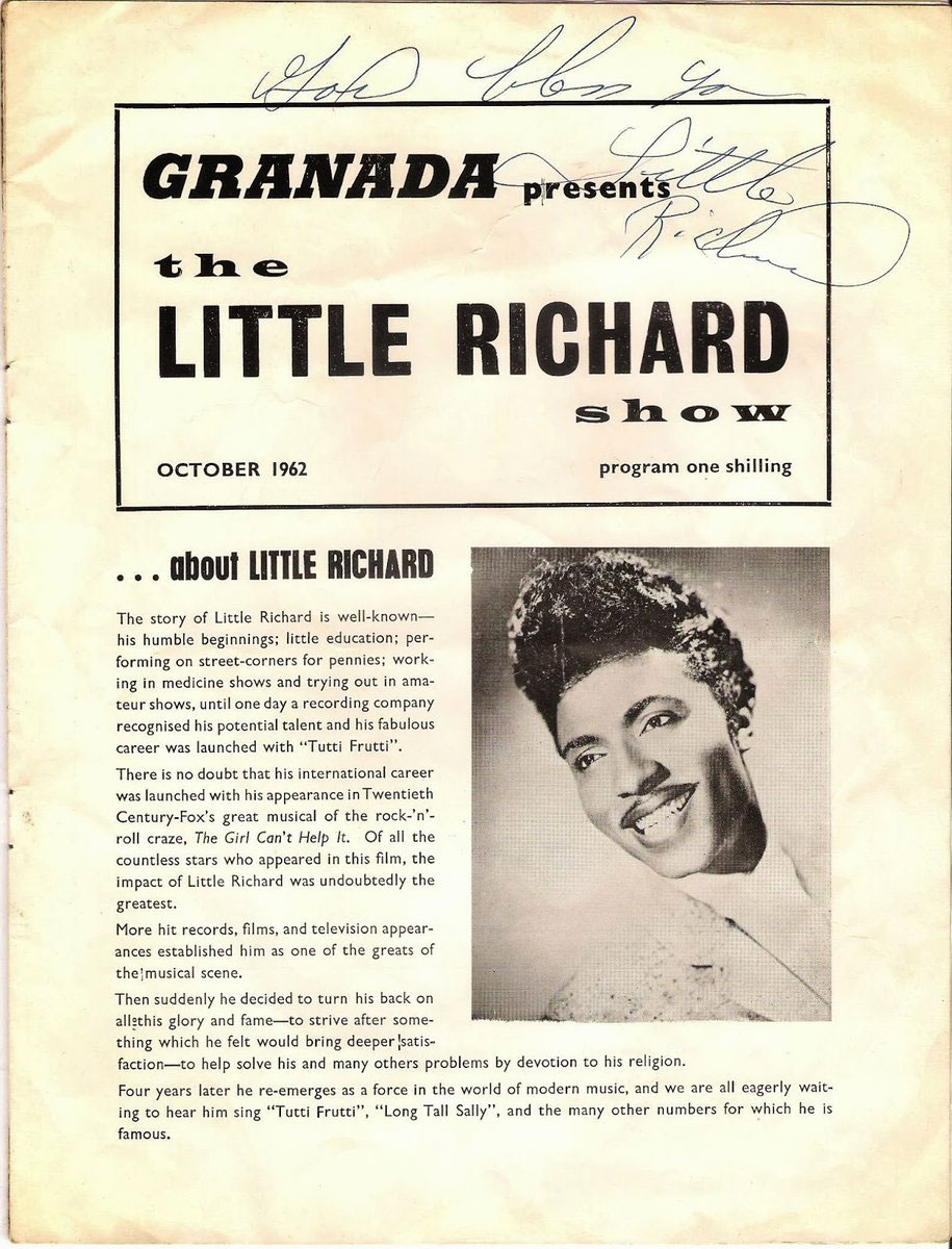 Little Richard flyer for October 1962